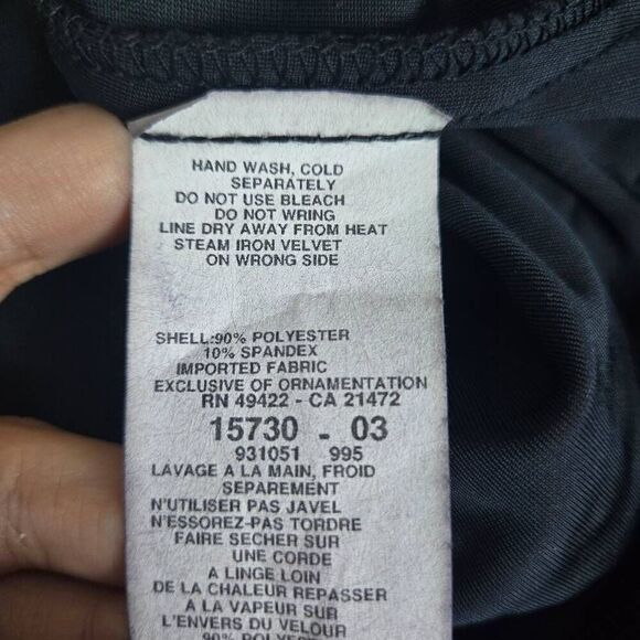 VTG Scott McClintock Womens Embellished Velvet Maxi Dress Sz 12 Black Vamp Glam - Picture 5 of 7